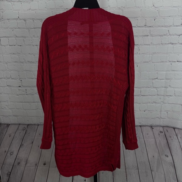 Lauren Ralph Lauren Red Open Front Cardigan Sweater Size XS - Picture 5 of 5